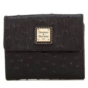 Dooney & Bourke Ostrich Leather Midnight Blue Wallet Wristlet Dooney & Bourke Ostrich Leather Midnight Blue Wallet Wristlet